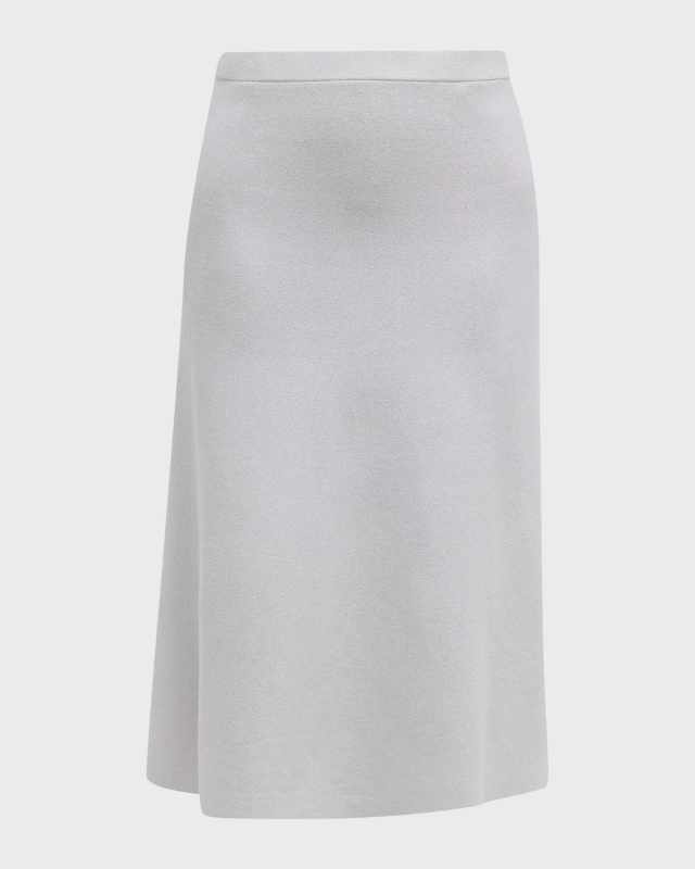 Shimmer Cashmere-Blend A-Line Midi Skirt